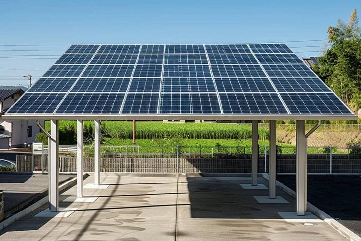 Solar panel canopy installation