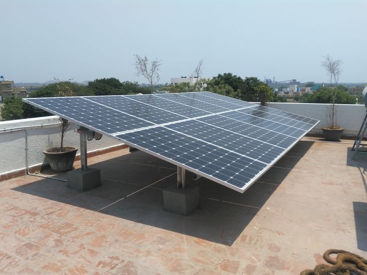 Terrace-mounted solar panel installation